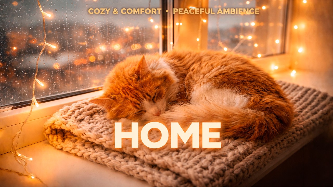 Cozy Rainy Day with My Cat: Soft Lofi Beats & Rainy Window Ambiance for Deep Focus
