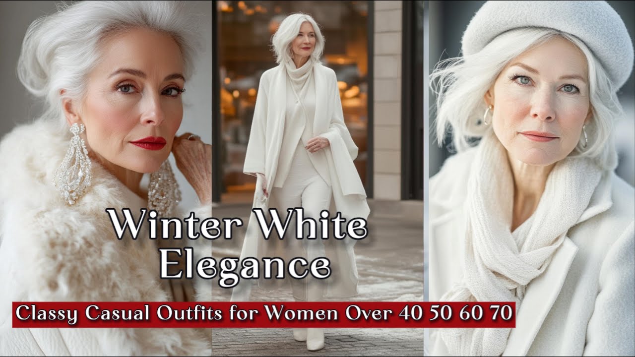 Winter White Elegance: Classy Casual Outfits for Women Over 40 50 60 70