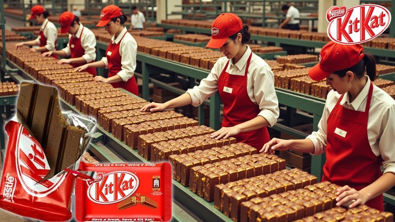 Как производят KitKat на фабрике | Узнайте, как они выпускают 8 миллионов батончиков каждый день!