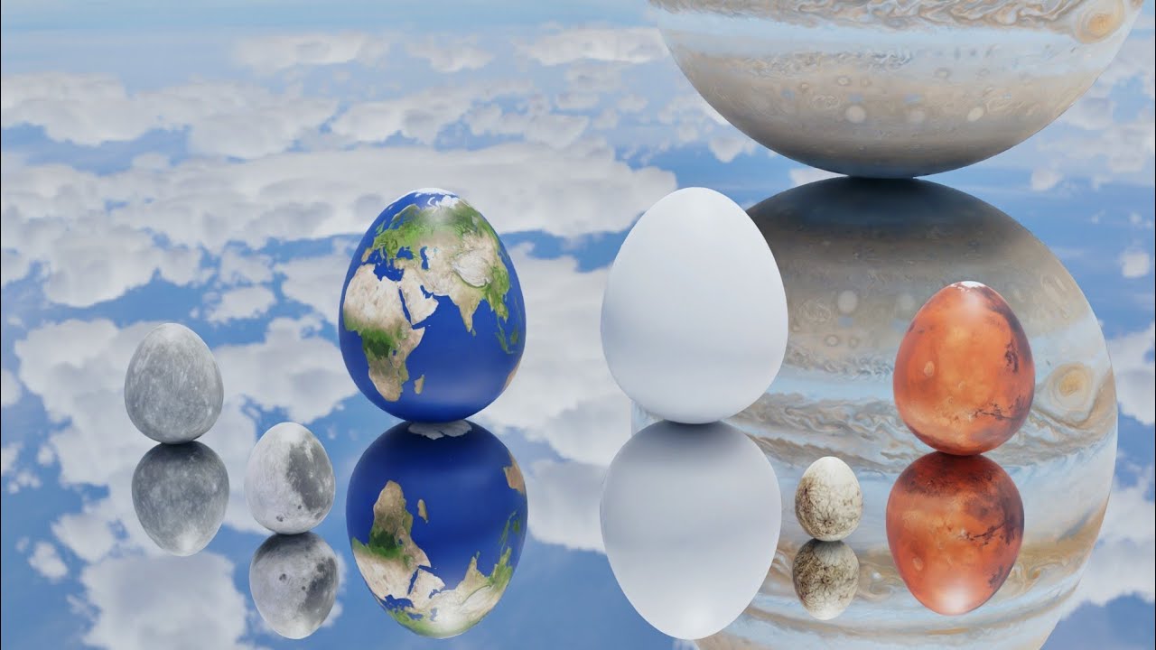 Eggs planet bouncing | Solar System Planet Size Comparison 3D | EP. 1