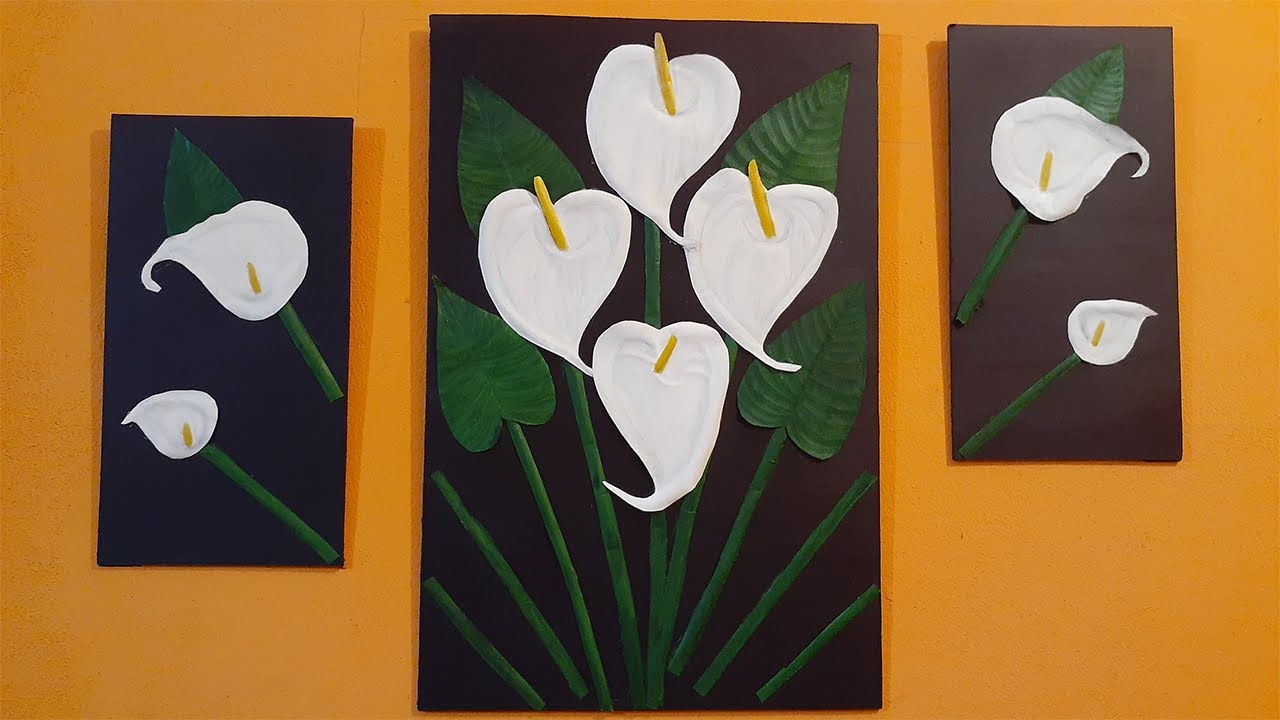 Cuadro con Flores Alcatraz (Cala) hecho con LATAS de ALUMINIO | Reciclaje #9