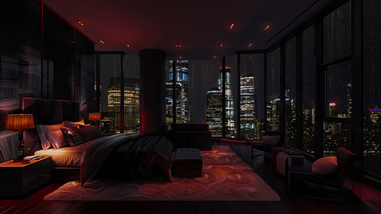 Luxury Apartment, Rainy Night ☔ Luxurious Bedroom, The Sound Of Rain Helps You Sleep Better