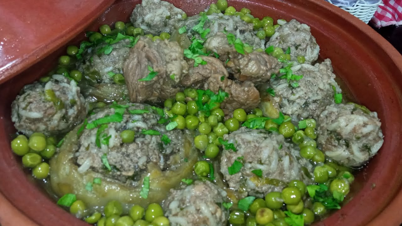 طاجين الجلبانة بالقرنون المحشي باللحم المفروم 😋