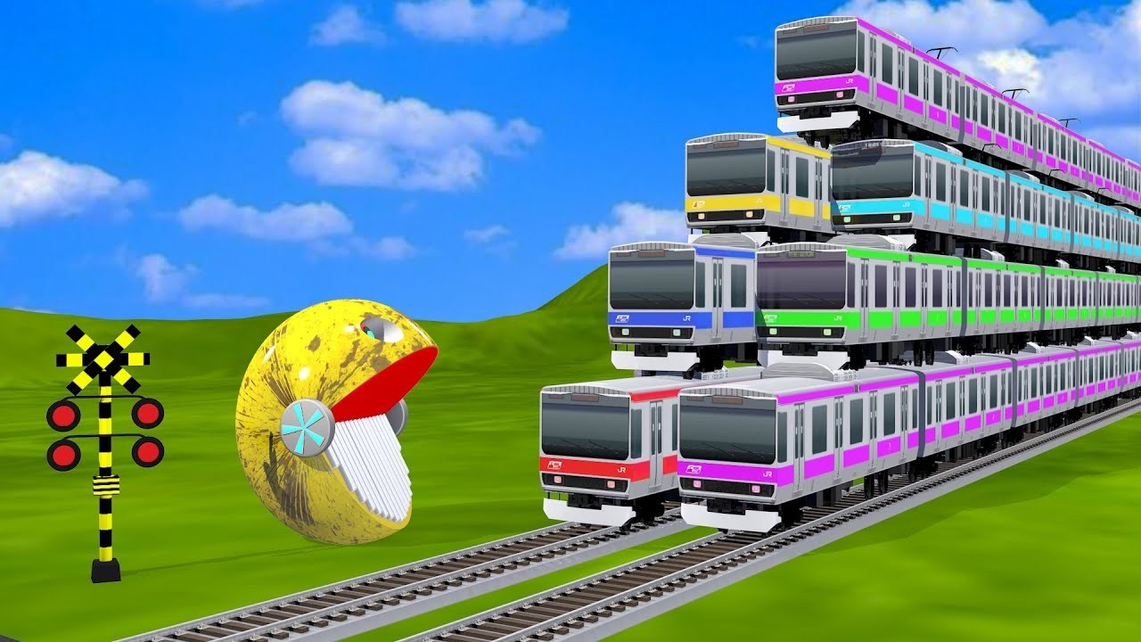 踏切アニメ スーパーヒーロー電車 TRAIN 🚦 Spider-Man Thanos Hulk Iron Man Fumikiri 3D Railroad Crossing #train #81