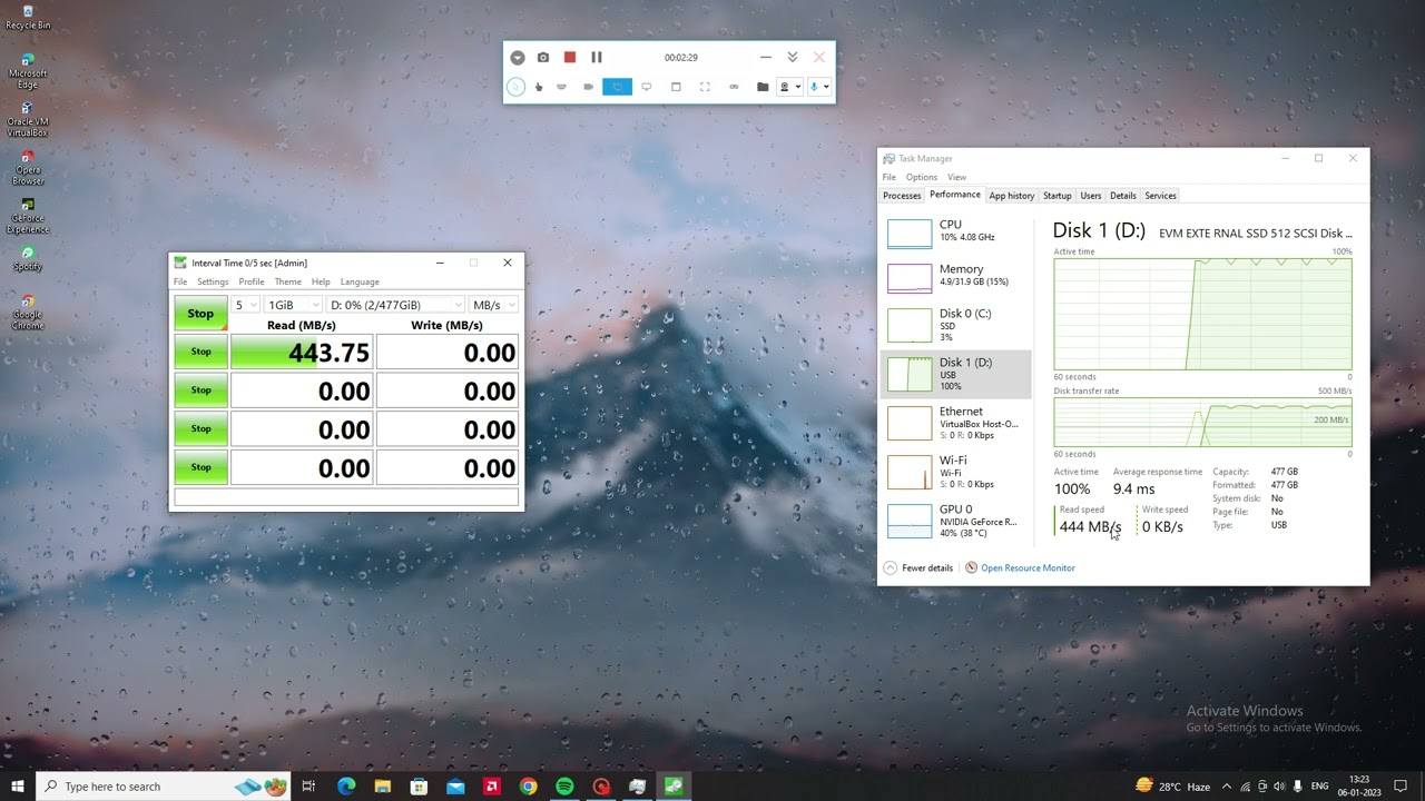 How to check Speed test of SSD drive of EVM