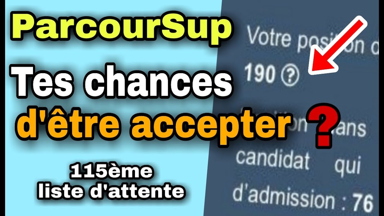 PARCOURSUP : EST CE QUE T'AS UNE CHANCE D’ÊTRE ACCEPTER ? LISTE D'ATTENTE, LISTE D'APPEL