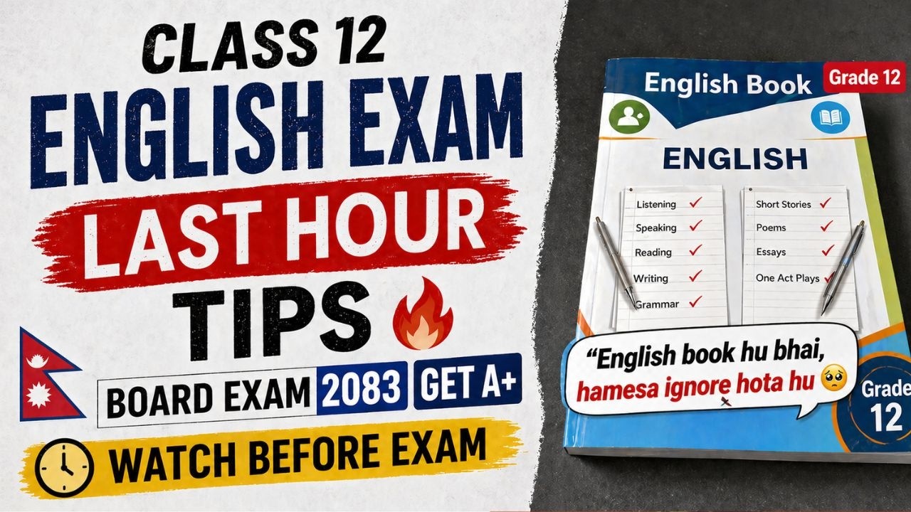 Class 12 English Exam Preparation 2083 | Last Hour Revision & Tips for A+ Marks | One-Shot Guide