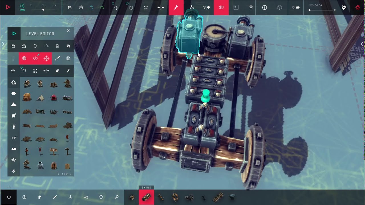 Besiege - Obstacle avoiding bot with logic blocks
