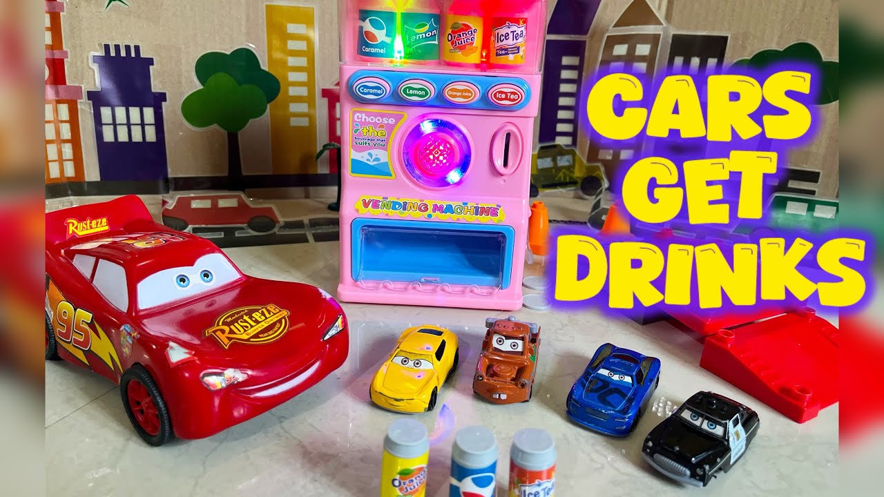 Toy Race Cars Get Drinks | Vending Machine Playtime