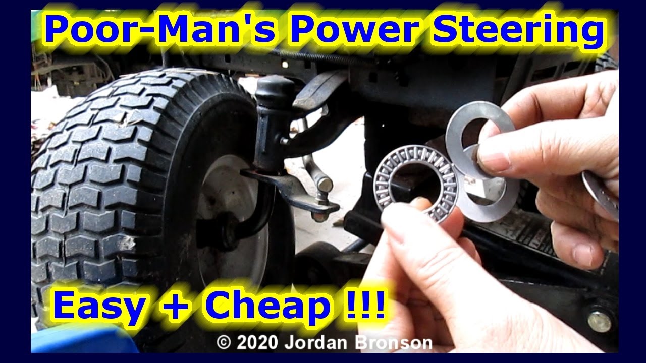 Poor Man Power Steering - Lawn Mower Garden Tractor - John Deere MTD Husqvarna Craftsman Cub Cadet