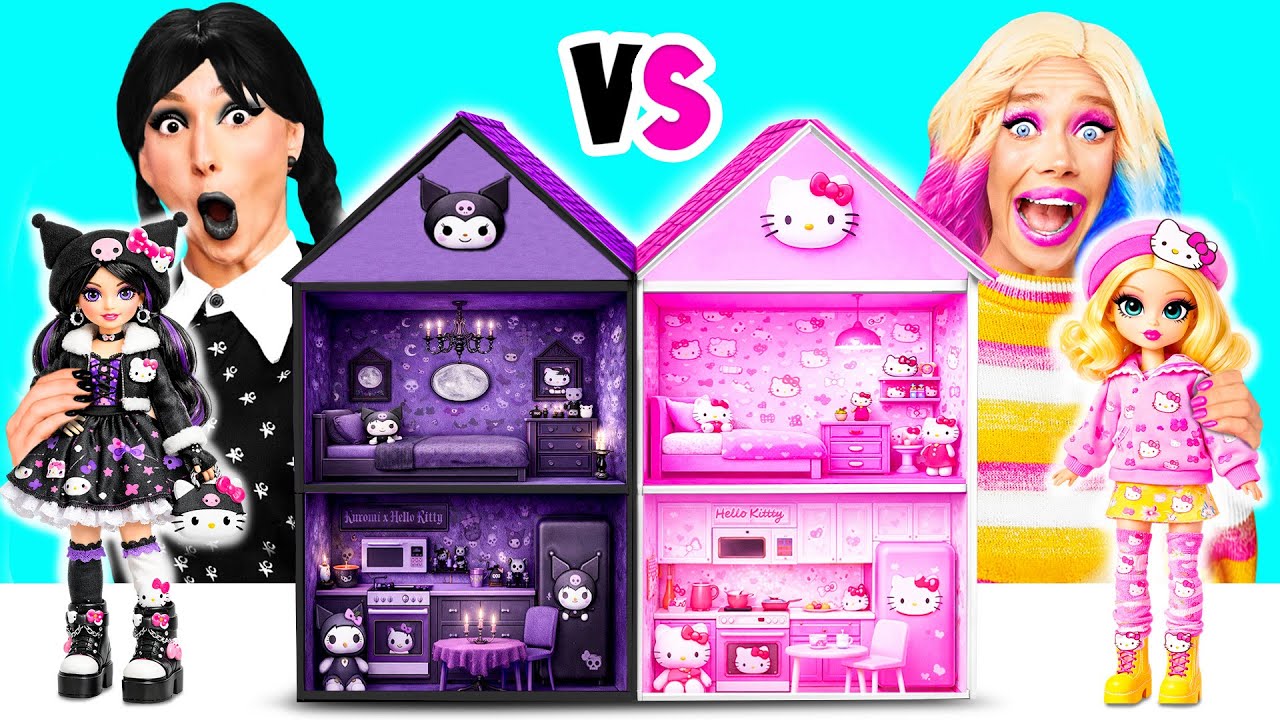 Строим Удивительный Кукольный Домик Уэнсдей Против Энид Синклер Челлендж | Смешные Моменты