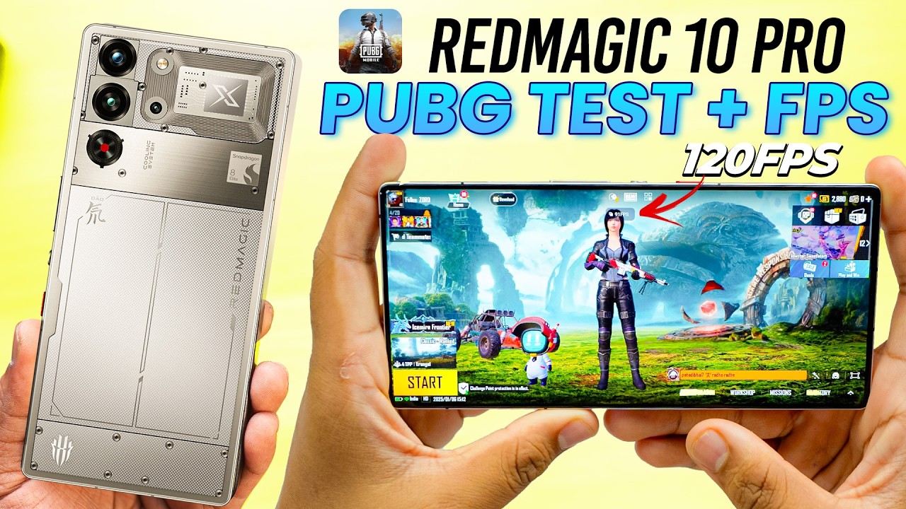 Redmagic 10 Pro - 120 FPS PUBG Test with FPS! 🔥 Heating & Battery Drain 🤐