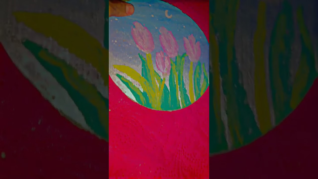 new Tulip flower painting#sorry for late upload#art with aneeqa