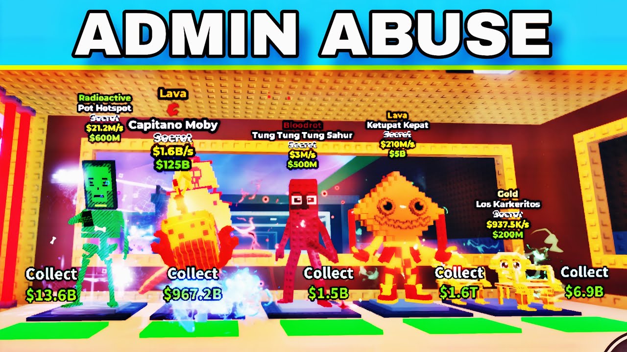Best Admin Abuse in steal a brainrot in Roblox game ||