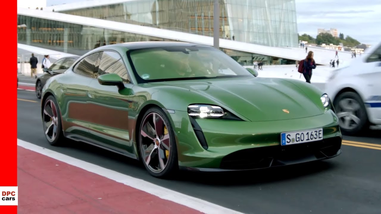 Electric 2020 Porsche Taycan Turbo S - Mamba Green