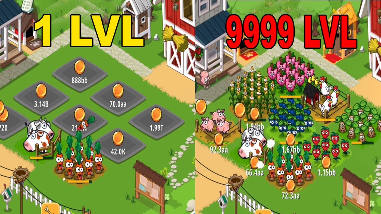 LVL 1 to LVL 9999 - Idle Farming Empire | Max Level
