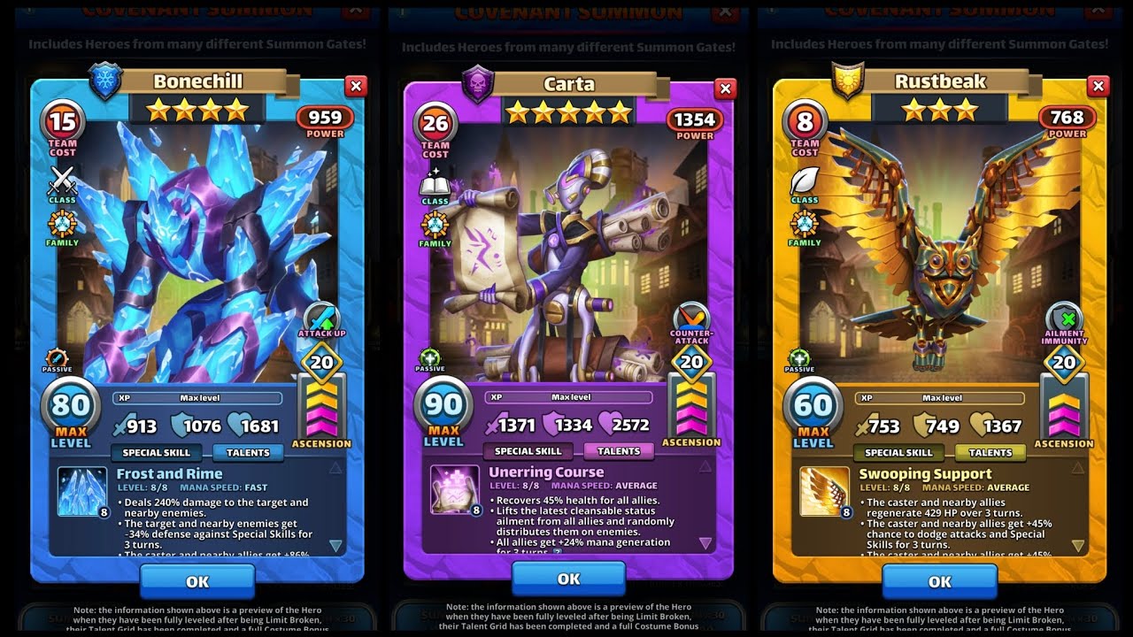 Empires & Puzzles Carta Bonechill & Rustbeak Can the Constructs Navigate their way into the Meta!?..