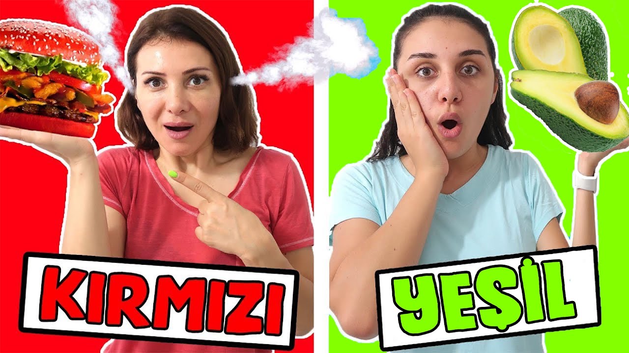 TEK RENK YİYECEK YEME CHALLENGE KARANTİNADA MARKETTE TEK RENK YEME - İÇME CHALLENGE! Dobişko Tv
