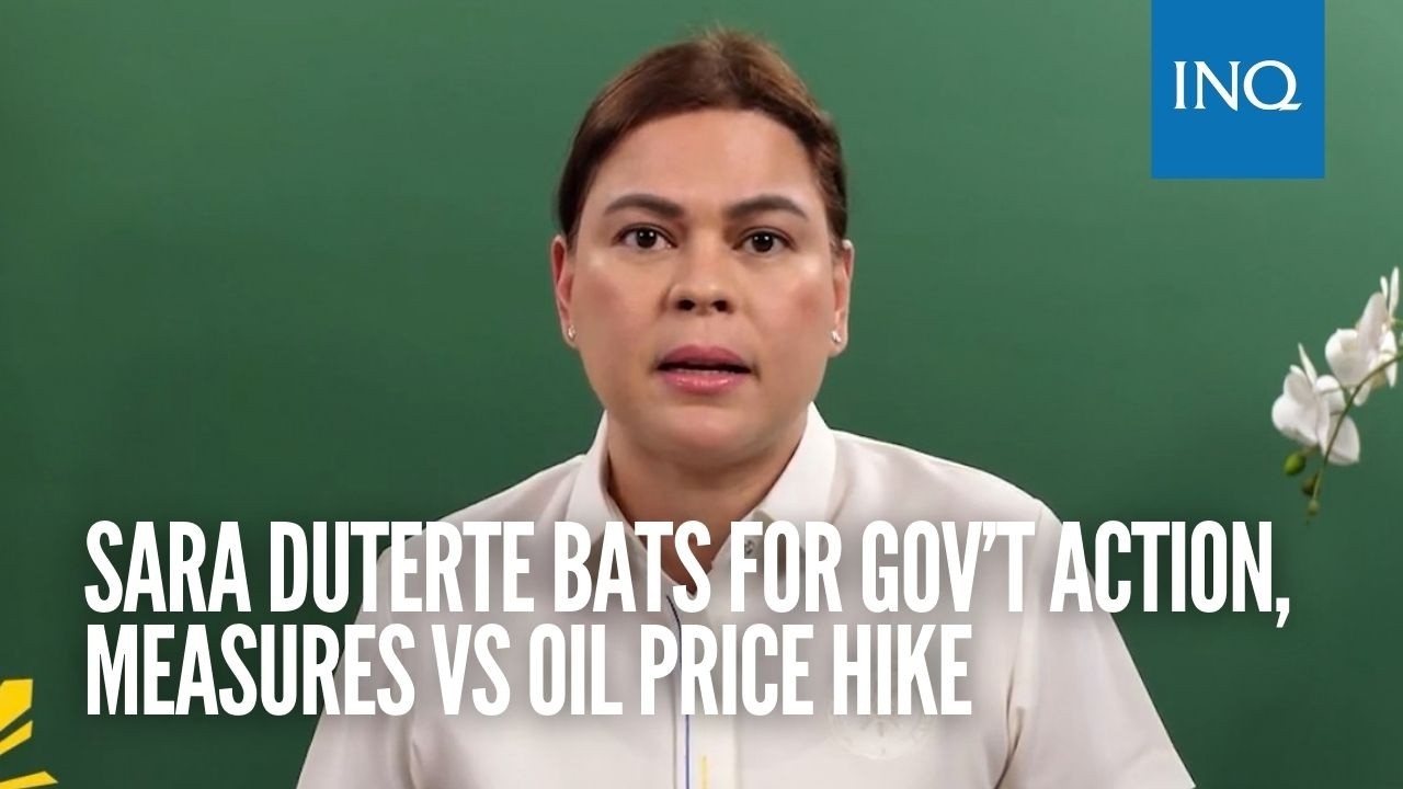 Sara Duterte bats for gov’t action, measures vs oil price hike