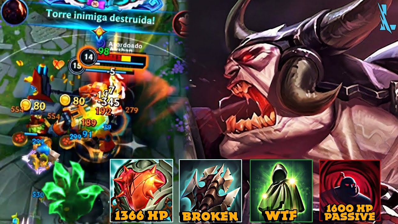 ESSA BUILD ME ASSUSTOU COM O PODER QUE O SION FICOU!! 9K DE VIDA + 60K DE DMG!! LoL Wild Rift