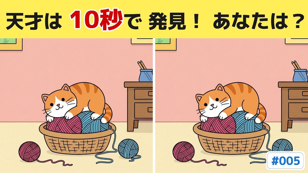 【間違い探し】短時間で楽しめる脳トレチャレンジ #005