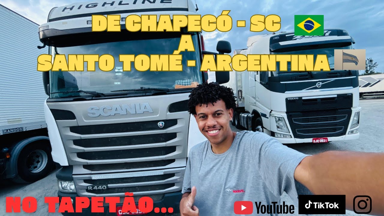 CHAPECÓ SC, ATÉ A ADUANA DE SANTO TOMÉ (DIVISA DE BRASIL E ARGENTINA)