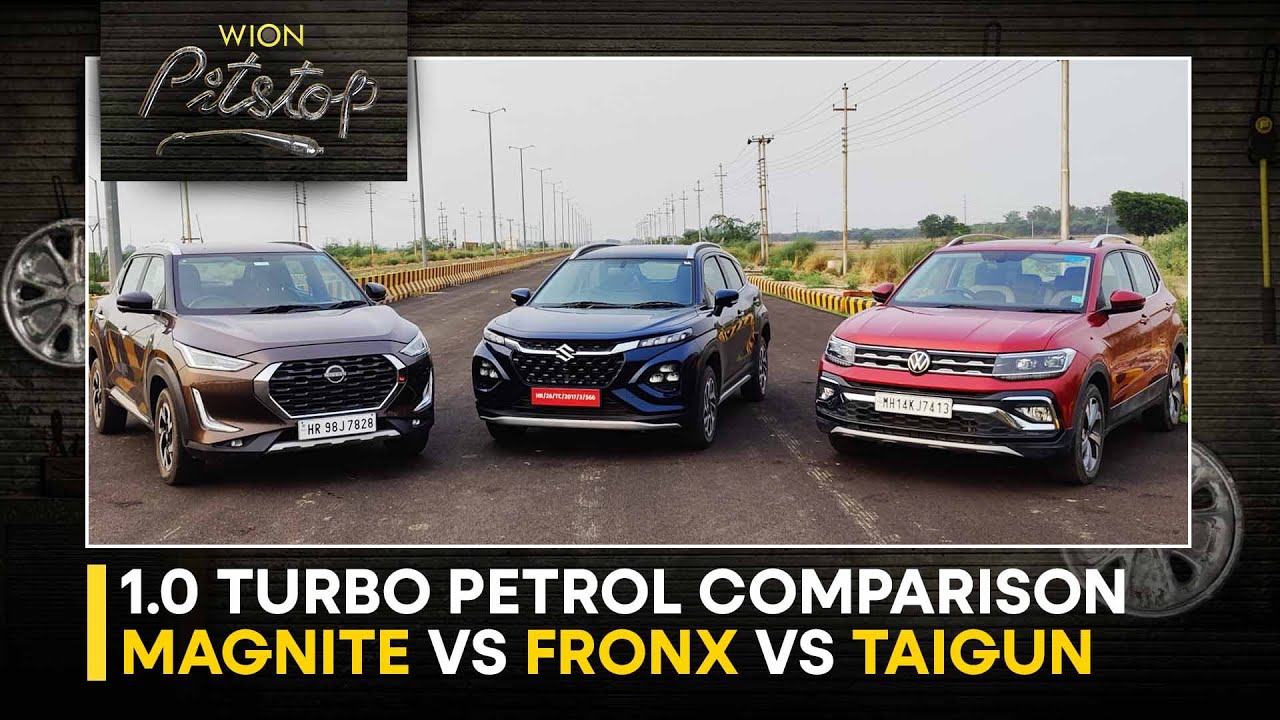 VW Taigun vs Maruti Fronx vs Nissan Magnite: 1.0L Turbo Petrol Cross-segment Test | WION Pitstop