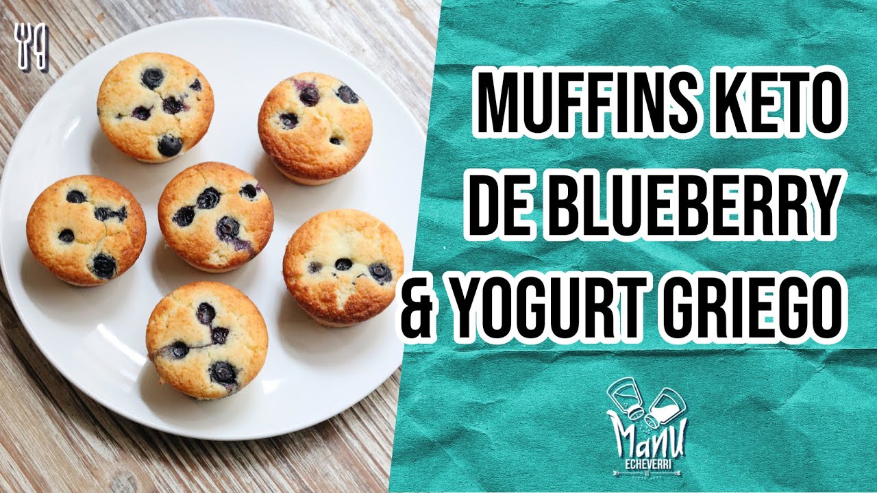 🫐MUFFINS KETO DE BLUEBERRIES Y YOGURT GRIEGO | KETO MUFFINS ALTOS EN PROTEINA | Manu Echeverri