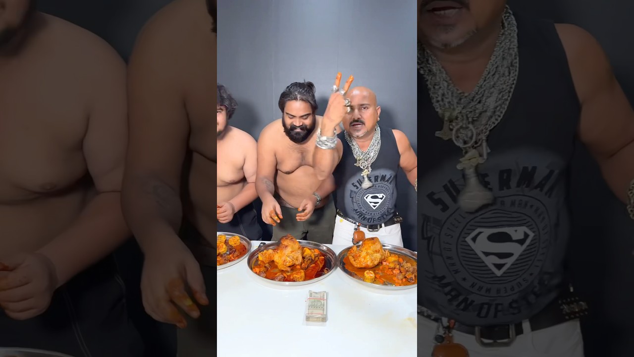 Kaun jeeta ye challenge&hellip;.👑🍗 #chickenlegpiece #ulhaskamathe #foodsharing #indianfood #food #shorts