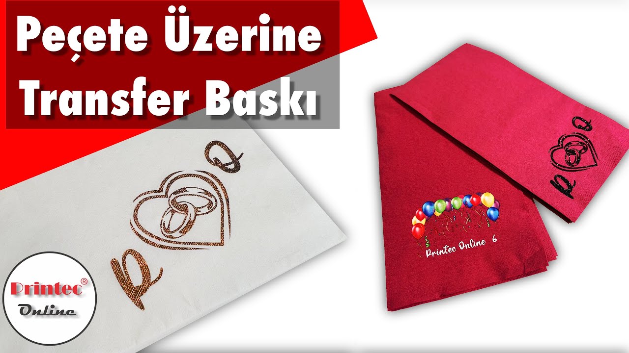 Peçete üzerine transfer baskı nasıl yapılır? Renkli, varak ve simli baskı örnekleri.