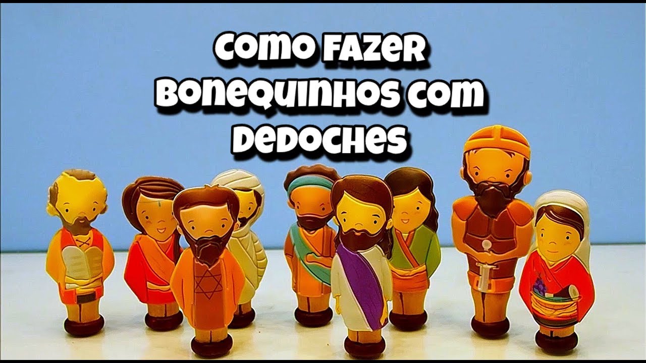 Como Fazer Bonequinhos de Dedoches - Tutorial Personagens Bíblicos - DIY