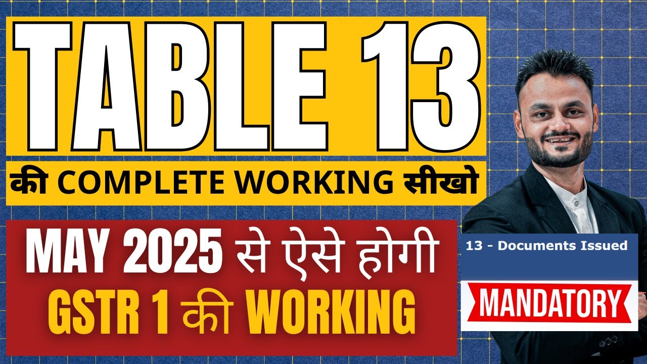 Document Summary Table 13 of GSTR 1 is mandatory to report from May 2025
