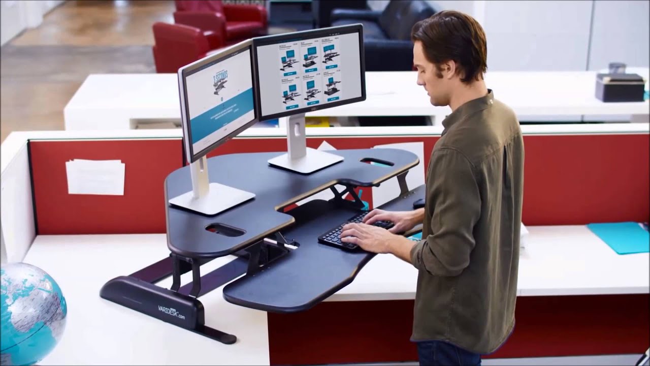 Varidesk Cube Corner 48 Sit Stand Desk Converter