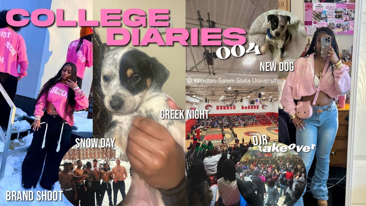 COLLEGE DIARIES 004🎀 *HBCU EDITION* | snow day, brand shoot, cafe fest, greek night, new dog,etc.
