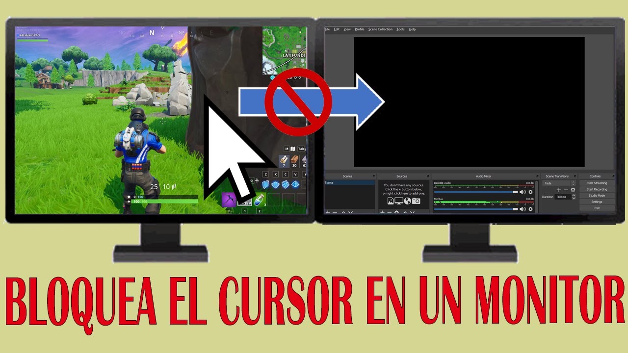 BLOQUEA el cursor del RAT&Oacute;N para que no pase de un MONITOR a otro  pulsando una TECLA