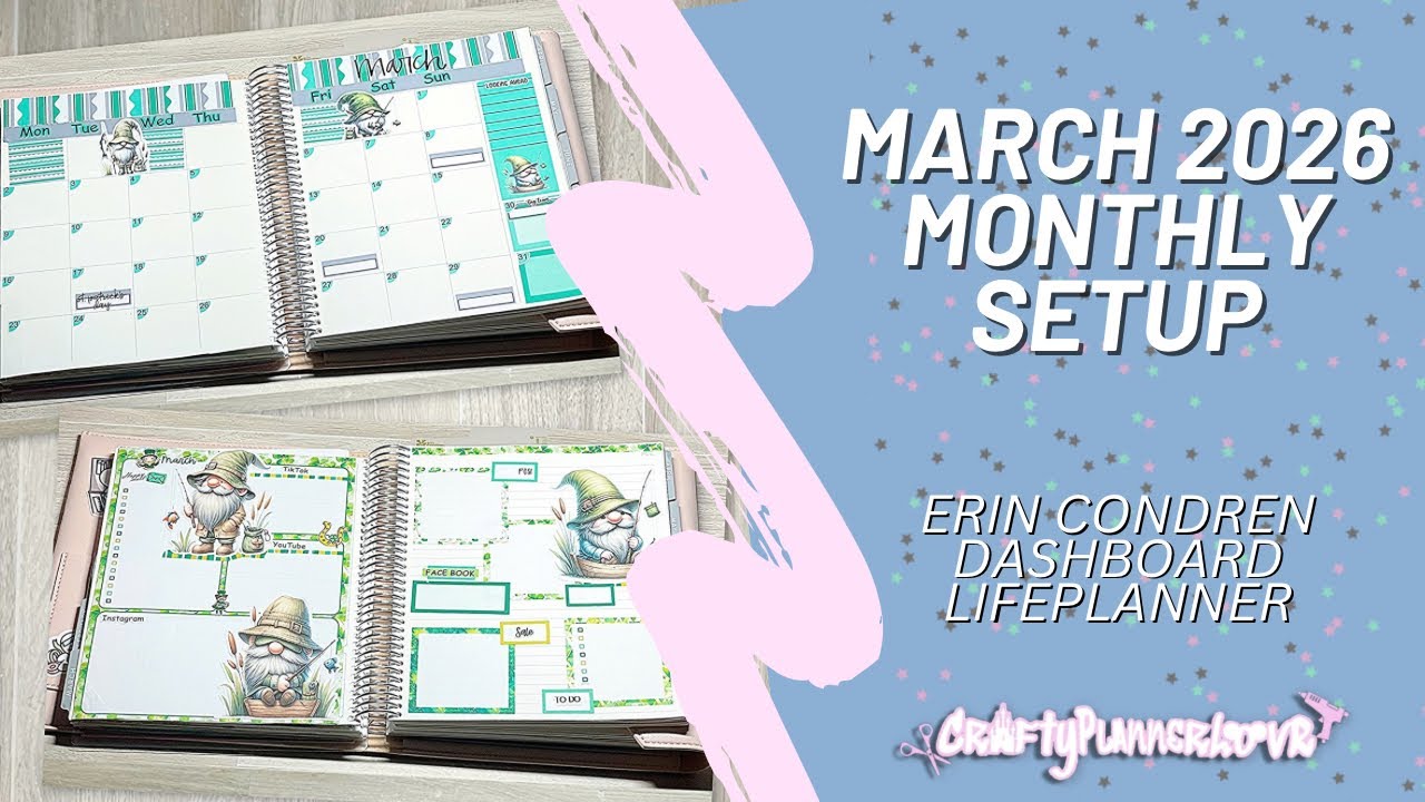 Plan with Me: March 2026 Monthly Setup // Erin Condren Dashboard 2026 Social Media Planner