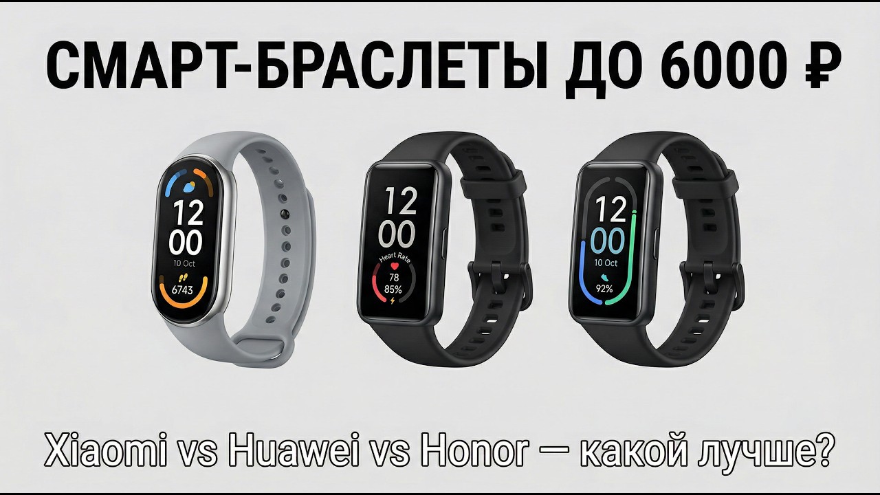 Лучший смарт-браслет до 6000 ₽ 2026 — сравнение топ-3