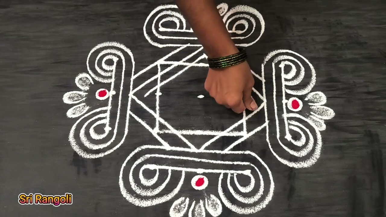 Simple Dhanurmasam Muggulu🌷Sankranthi Pulli Kolam🌷Small dhanurmasam Border rangoli🌷ధనుర్మాసం రంగోలి