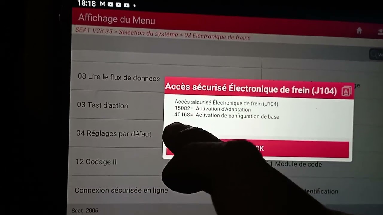 comment annuler - test de fonctionnement du système activé code défaut 01486