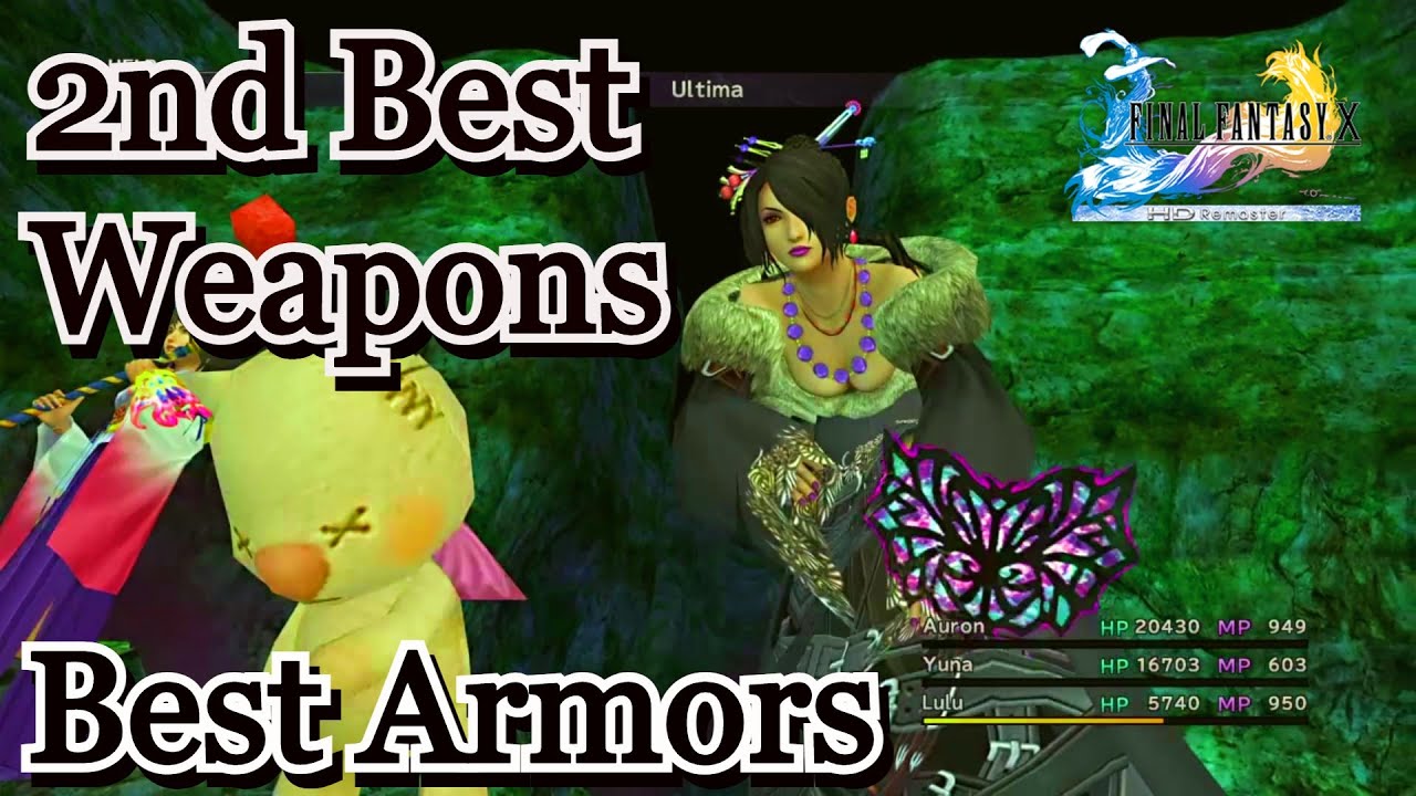 Final Fantasy X HD Remaster- Second Best Weapons and Best Armors in the Game(4k)