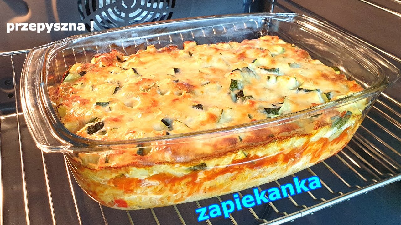 Obłędnie pyszna zapiekanka makaronowa z cukinią i kurczakiem 👌 przepyszny obiad dla całej rodziny 👍