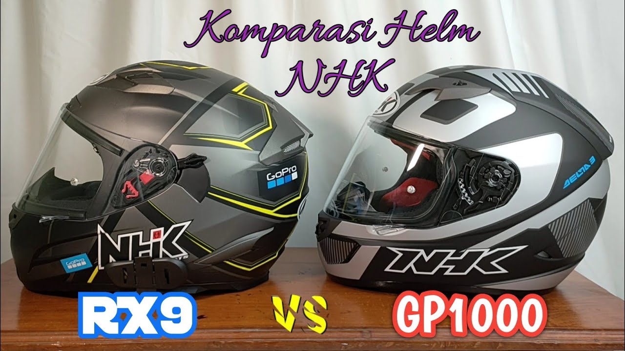 NHK RX9 VS NHK GP1000 | Komparasi Helm Full Face NHK 500 ribuan