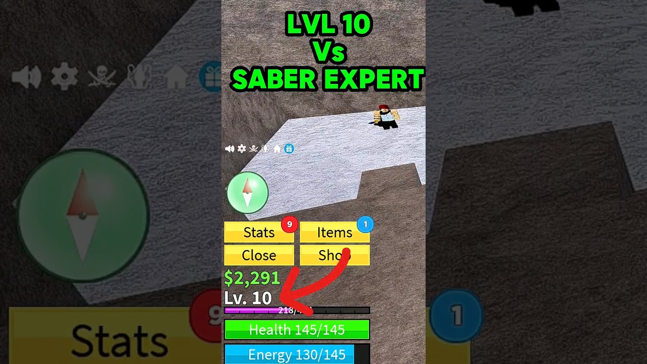 Lvl 10 Noob fighting Saber Expert in Blox fruits #bloxfruits #bloxfruit #roblox #shorts