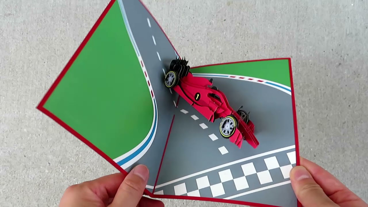 Racing Car Pop Up Card | Pop Card Express