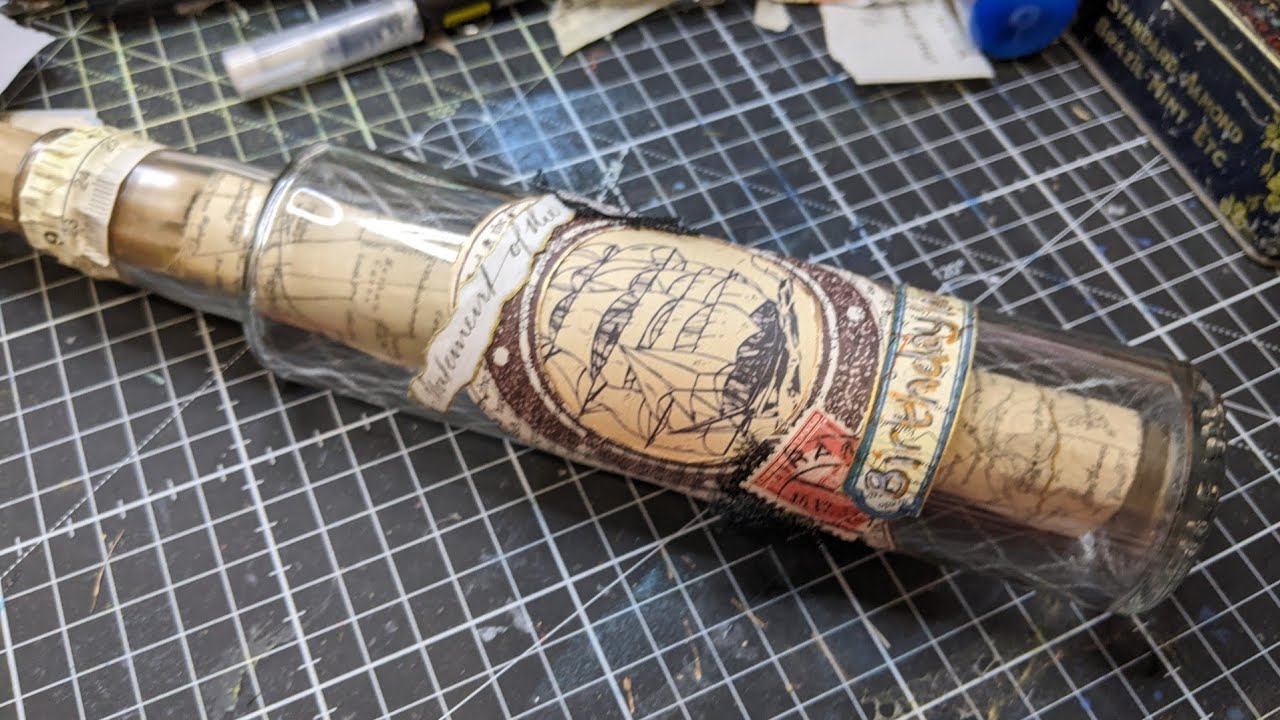 The most unusual birthday card I’ve ever made! A message in a bottle, Easy beginner project. 