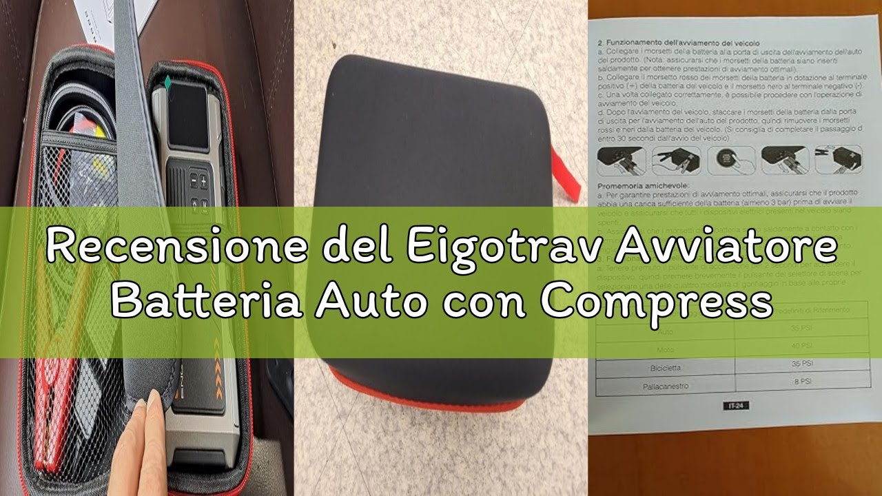 Recensione del Eigotrav Avviatore Batteria Auto con Compressore 150PSI 6000A Avviatore Emergenza per