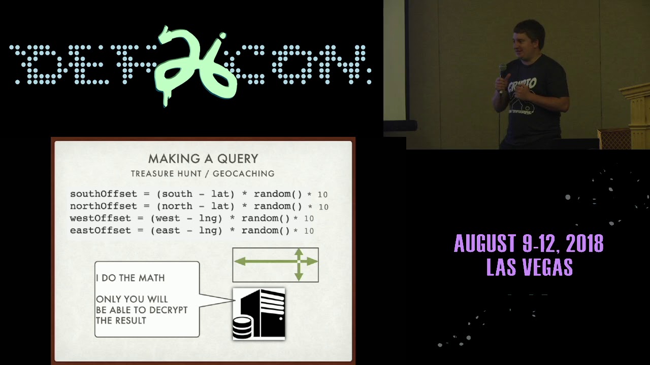 DEF CON 26 CRYPTO AND PRIVACY VILLAGE - Nicholas Doiron - Geolocation and Homomorphic Encryption