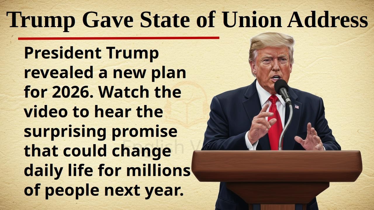 Trump's State of Union Address || 🇺🇸🏛️ Learn English Through News Level 2 || Graded Reader 🎧
