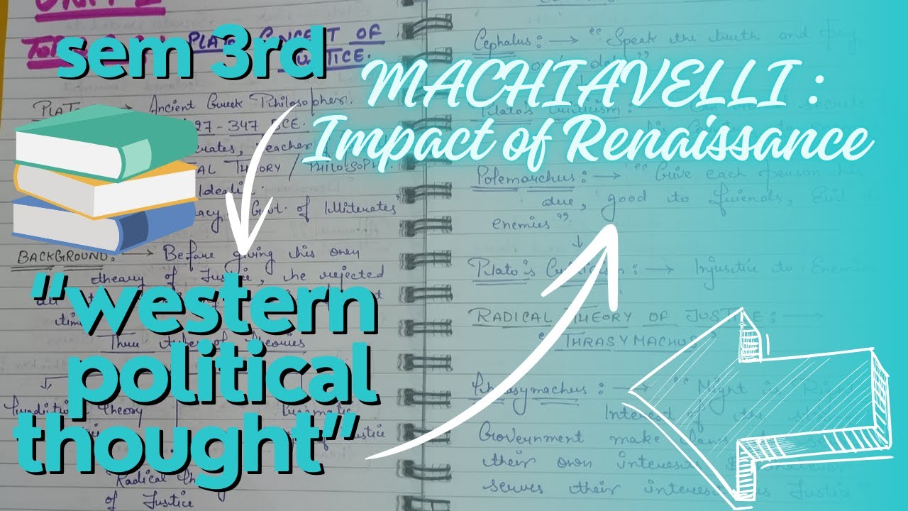 SEM 3RD ❤️ | WESTERN POLITICAL THOUGHT 📖 | IMPACT OF RENAISSANCE ON MACHIAVELLI ✨