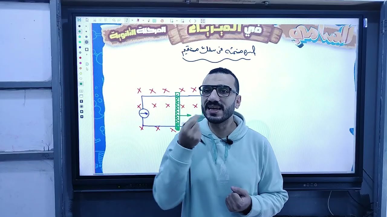 القوة الدافعة الكهربية المستحثة في سلك مستقيم | فيزياء 3 ثانوي